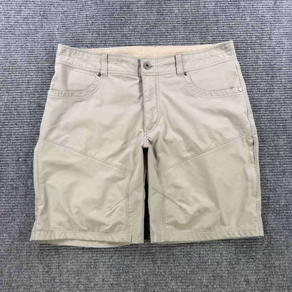 Kuhl Silencr Kargo Shorts Mens 38 Tan Reflex Softshell Hiking Technical Stretch